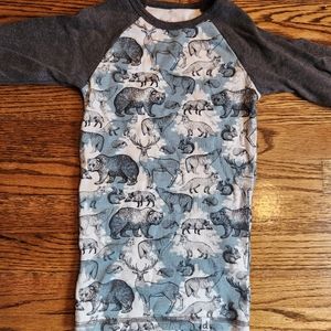 Organic Cotton Deux Par Deux Raglan Pajama Top size 8